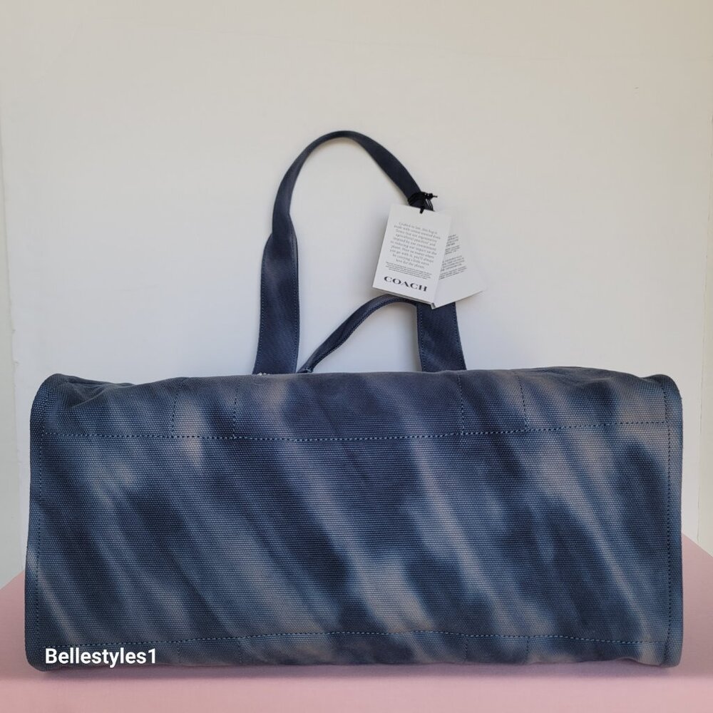 COACH Tie Dye Cargo 42 Canvas Large Tote -Midnight Navy color ⭐ - Picture 7 of 16